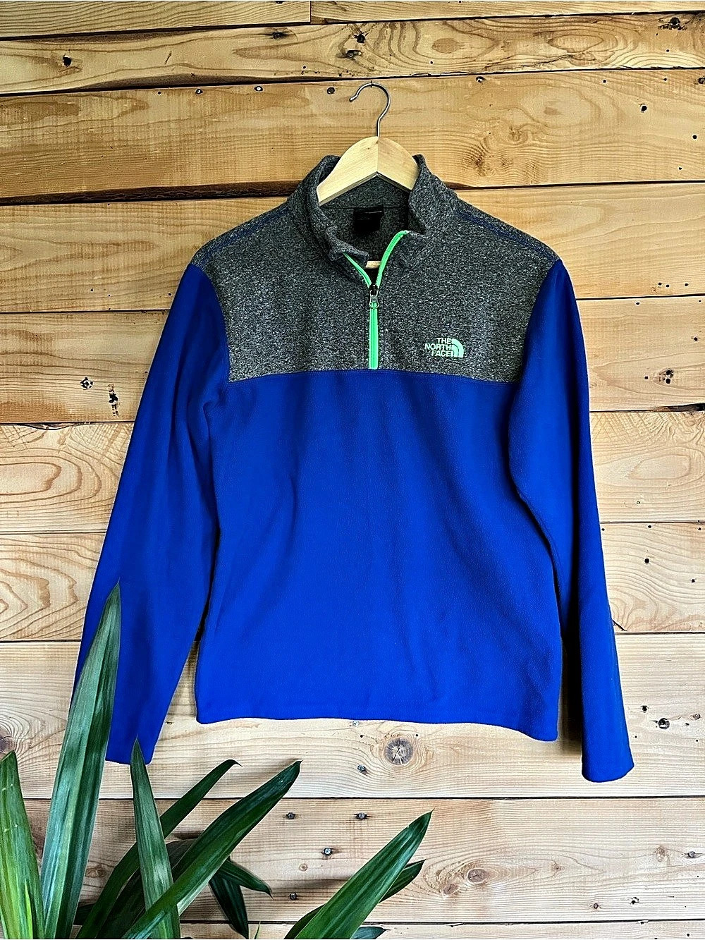 The North Face Youth XL Glacier Fleece 1/4-Zip Jacket Blue & Gray